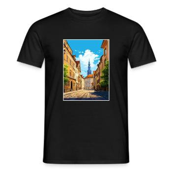 Munich décoration Allemagne Vintage affiche de voyage - T-shirt homme - noir - Devant - AI Model Male 178 light (178cm)