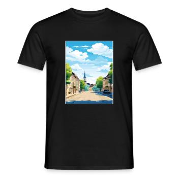 Trèves Allemagne affiche de voyage vintage WPA Souvenir - T-shirt homme - noir - Devant - AI Model Male 178 light (178cm)