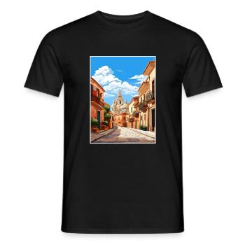 Murcie Espagne Affiche de voyage vintage WPA Souvenir - T-shirt homme - noir - Devant - AI Model Male 178 light (178cm)
