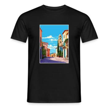 Andalousie Espagne affiche de voyage vintage WPA Souvenir - T-shirt homme - noir - Devant - AI Model Male 178 light (178cm)