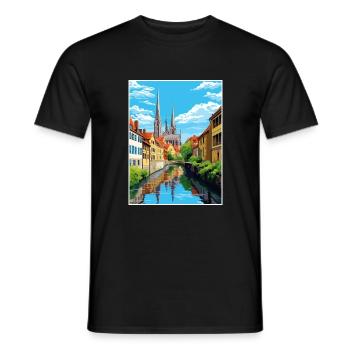 Chartres France Affiche de voyage vintage WPA Souvenir - T-shirt homme - noir - Devant - AI Model Male 178 light (178cm)