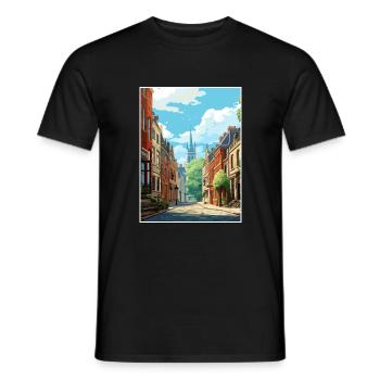 Lille Frankreich Vintage Reiseplakat WPA Souvenir - Männer T-Shirt - Schwarz - Vorne - AI Model Male 178 light (178cm)