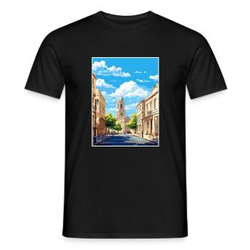 Nîmes France affiche de voyage vintage WPA Souvenir - T-shirt homme - noir - Devant - AI Model Male 178 light (178cm)