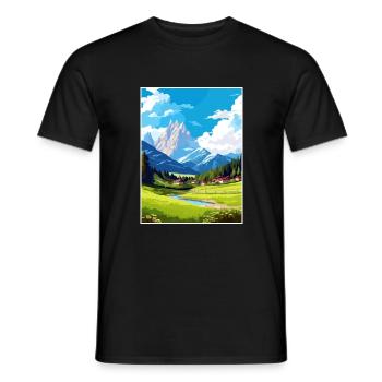 Kranjska Gora Slovenia Vintage reiseplakat WPA - T-skjorte herre - svart - Foran - AI Model Male 178 light (178cm)