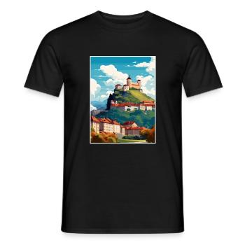 Ljubljana Slovenia Vintage Travel Poster Souvenir - Men's T-Shirt - black - Front - AI Model Male 178 light (178cm)