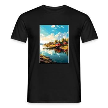 Aland-Inseln Finnland Vintages Reiseplakat WPA - Männer T-Shirt - Schwarz - Vorne - AI Model Male 178 light (178cm)