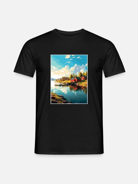 Ahvenanmaa Suomi Vintage matkajuliste WPA - Miesten T-paita - musta