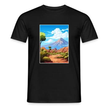 Parc national du Teide Espagne Affiche de voyage vintage - T-shirt homme - noir - Devant - AI Model Male 178 light (178cm)