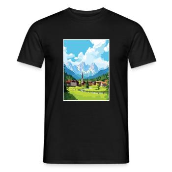 Kranjska Gora Slovénie affiche de voyage vintage WPA - T-shirt homme - noir - Devant - AI Model Male 178 light (178cm)