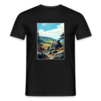 Karkonosze Pologne Vintage voyage affiche Souvenir - T-shirt homme - noir - Devant - AI Model Male 178 light (178cm)