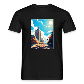 Katowice Pologne Vintage voyage affiche WPA Souvenir - T-shirt homme - noir - Devant - AI Model Male 178 light (178cm)
