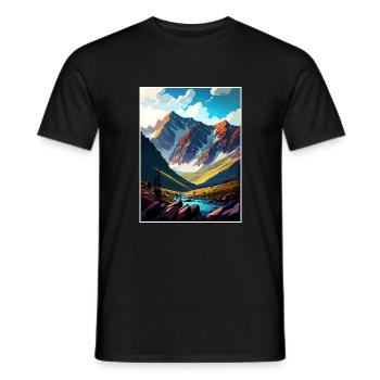 Berge Polen Vintage Reise Poster WPA - Männer T-Shirt - Schwarz - Vorne - AI Model Male 178 light (178cm)
