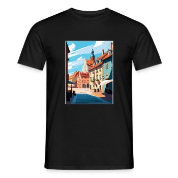 Olsztyn Poland Vintage Travel Poster WPA Souvenir - Men's T-Shirt - black - Front - AI Model Male 178 light (178cm)