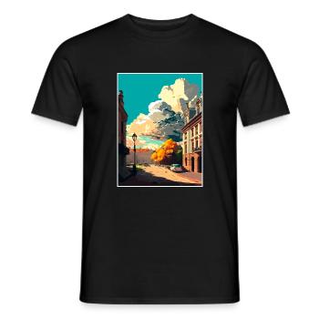lodz Pologne Vintage voyage affiche WPA Souvenir - T-shirt homme - noir - Devant - AI Model Male 178 light (178cm)