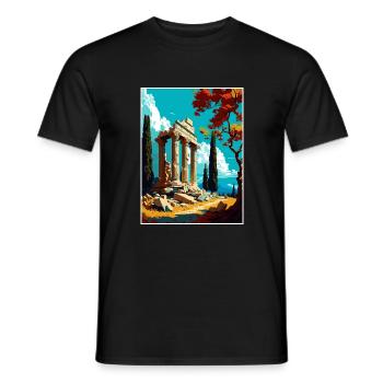 Olympi Griechenland Dekoration Vintage Reise Poster - Männer T-Shirt - Schwarz - Vorne - AI Model Male 178 light (178cm)