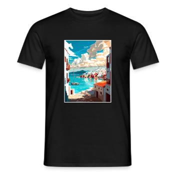 Naxos Greece Decoration Vintage Travel Poster WPA - Men's T-Shirt - black - Front - AI Model Male 178 light (178cm)