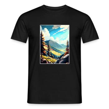 Riesengebirge Tschechien Vintage Reiseposter WPA - Männer T-Shirt - Schwarz - Vorne - AI Model Male 178 light (178cm)