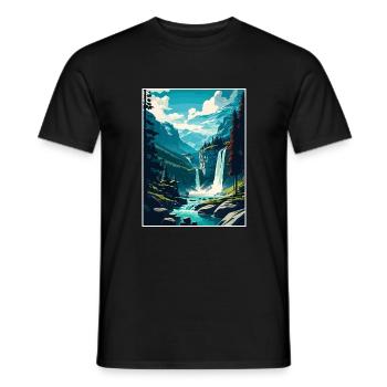 Engstligen Falls Suisse Affiche de voyage vintage - T-shirt homme - noir - Devant - AI Model Male 178 light (178cm)