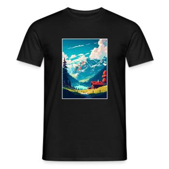 Schrattenfluh Suisse Affiche de voyage vintage - T-shirt homme - noir - Devant - AI Model Male 178 light (178cm)