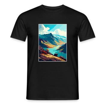 Brienzer Rothorn Schweiz Vintage Reiseposter - Männer T-Shirt - Schwarz - Vorne - AI Model Male 178 light (178cm)
