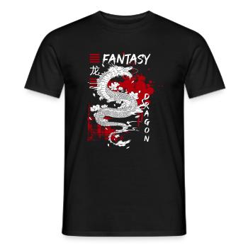 Drache Märchen Tribal - Männer T-Shirt - Schwarz - Vorne - AI Model Male 178 light (178cm)