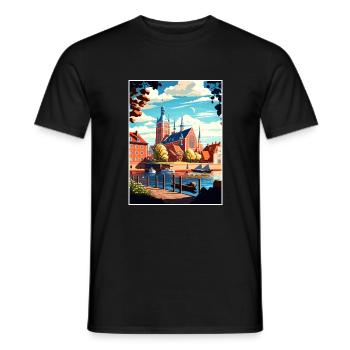 Orebro Sweden Vintage Travel Poster WPA Souvenir - Men's T-Shirt - black - Front - AI Model Male 178 light (178cm)