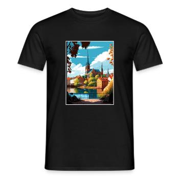 Linköping Suède Vintage voyage affiche Souvenir - T-shirt homme - noir - Devant - AI Model Male 178 light (178cm)