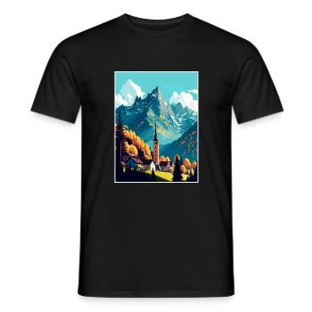 Berchtesgaden Germany Vintage Travel Poster WPA - Men's T-Shirt - black - Front - AI Model Male 178 light (178cm)