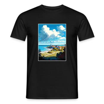 Gotland Suède Vintage voyage affiche WPA Souvenir - T-shirt homme - noir - Devant - AI Model Male 178 light (178cm)