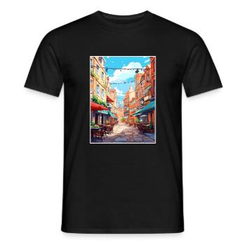 Covent Garden London England Vintage Travel Poster - Men's T-Shirt - black - Front - AI Model Male 178 light (178cm)