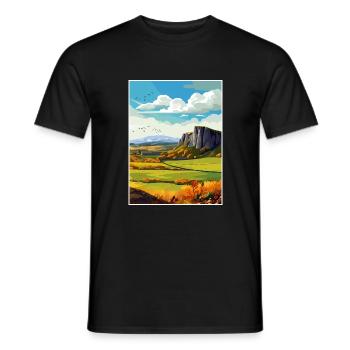 Salisbury Crags Edinburgh Schottland Reiseposter - Männer T-Shirt - Schwarz - Vorne - AI Model Male 178 light (178cm)