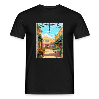 Covent Garden London England Vintage Travel Poster - Men's T-Shirt - black - Front - AI Model Male 178 light (178cm)