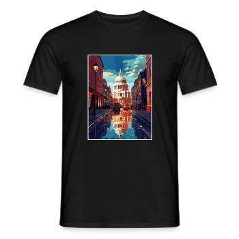 St Paul S cathédrale Londres Angleterre affiche de voyage - T-shirt homme - noir - Devant - AI Model Male 178 light (178cm)