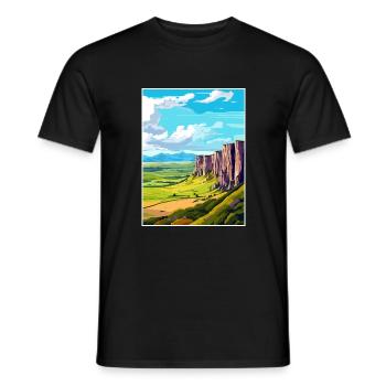 Salisbury Crags Edinburgh Schottland Reiseposter - Männer T-Shirt - Schwarz - Vorne - AI Model Male 178 light (178cm)