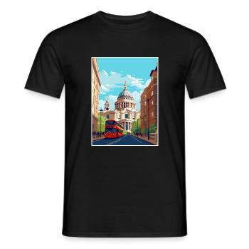St Paul S cathédrale Londres Angleterre affiche de voyage - T-shirt homme - noir - Devant - AI Model Male 178 light (178cm)