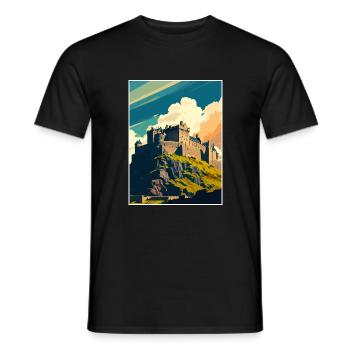 Stirling Scotland Castle Vintage Travel Poster WPA - T-shirt homme - noir - Devant - AI Model Male 178 light (178cm)