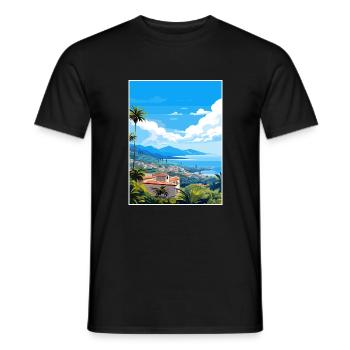 Îles Canaries Espagne Vintage voyage affiche WPA Art - T-shirt homme - noir - Devant - AI Model Male 178 light (178cm)