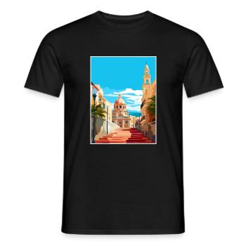 Alicante Spain Vintage Travel Poster WPA Souvenir - Men's T-Shirt - black - Front - AI Model Male 178 light (178cm)