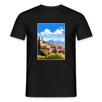 Grenade Espagne Vintage voyage affiche WPA Souvenir - T-shirt homme - noir - Devant - AI Model Male 178 light (178cm)