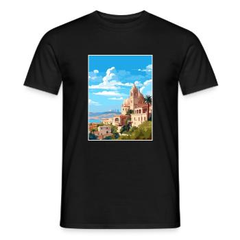Alicante Espagne Vintage voyage affiche WPA Souvenir - T-shirt homme - noir - Devant - AI Model Male 178 light (178cm)