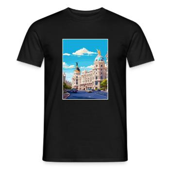 Madrid Spain Vintage Travel Poster WPA Souvenir - Men's T-Shirt - black - Front - AI Model Male 178 light (178cm)