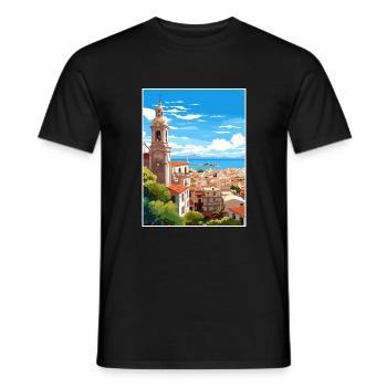 Malaga Espagne Vintage voyage affiche WPA Souvenir - T-shirt homme - noir - Devant - AI Model Male 178 light (178cm)