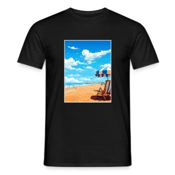 Costa De La Luz Espagne Vintage Voyage Poster WPA - T-shirt homme - noir - Devant - AI Model Male 178 light (178cm)