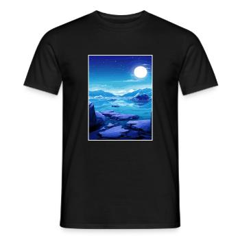 Iceland Vintage Travel Poster WPA Souvenir - Men's T-Shirt - black - Front - AI Model Male 178 light (178cm)