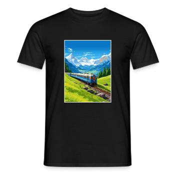 Orient Express Europe déco Vintage Affiche de voyage - T-shirt homme - noir - Devant - AI Model Male 178 light (178cm)