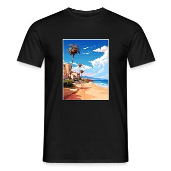 Costa Blanca Spain Vintage Travel Poster Souvenir - Men's T-Shirt - black - Front - AI Model Male 178 light (178cm)