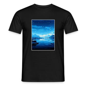 Iceland Vintage Travel Poster WPA Souvenir - Men's T-Shirt - black - Front - AI Model Male 178 light (178cm)