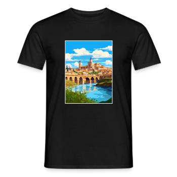 Cordoue Espagne Vintage voyage affiche WPA Souvenir - T-shirt homme - noir - Devant - AI Model Male 178 light (178cm)