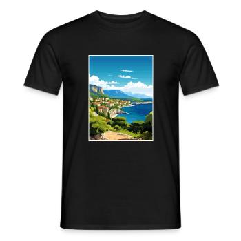 Croatia Vintage Travel Poster WPA Souvenir - Men's T-Shirt - black - Front - AI Model Male 178 light (178cm)