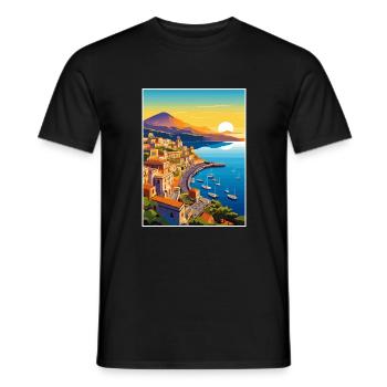 Sorrente Italie Vintage voyage affiche WPA Souvenir - T-shirt homme - noir - Devant - AI Model Male 178 light (178cm)